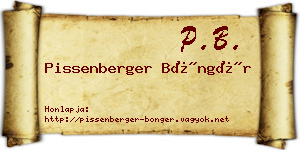 Pissenberger Böngér névjegykártya
